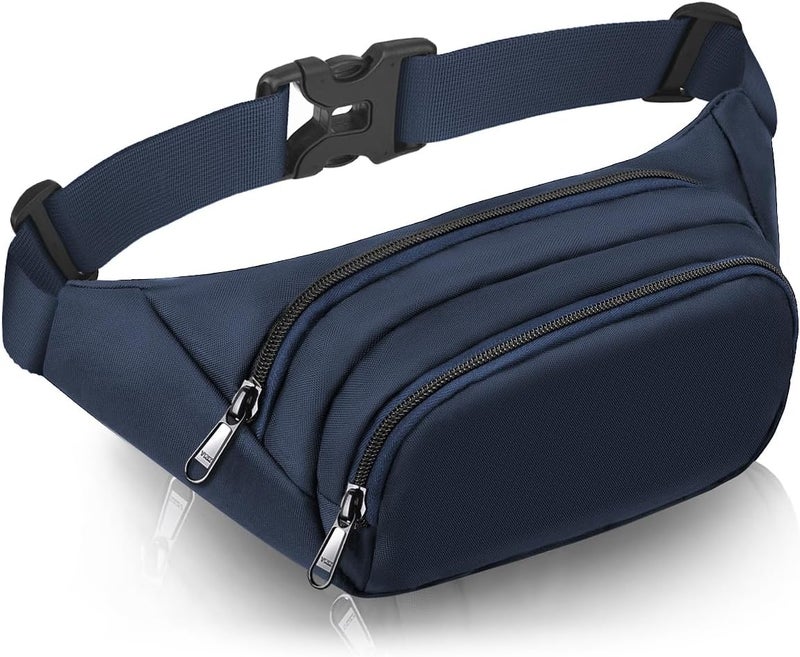 Syican Large Fanny Pack for Women Men - Waist bag with 3-Zipper Pockets, Gifts for Enjoy Sports Traveling Workout Casual Hands-Free crossbody bags Fits MAX 7.9'' iPad & 6.6'' Phone - Image 1